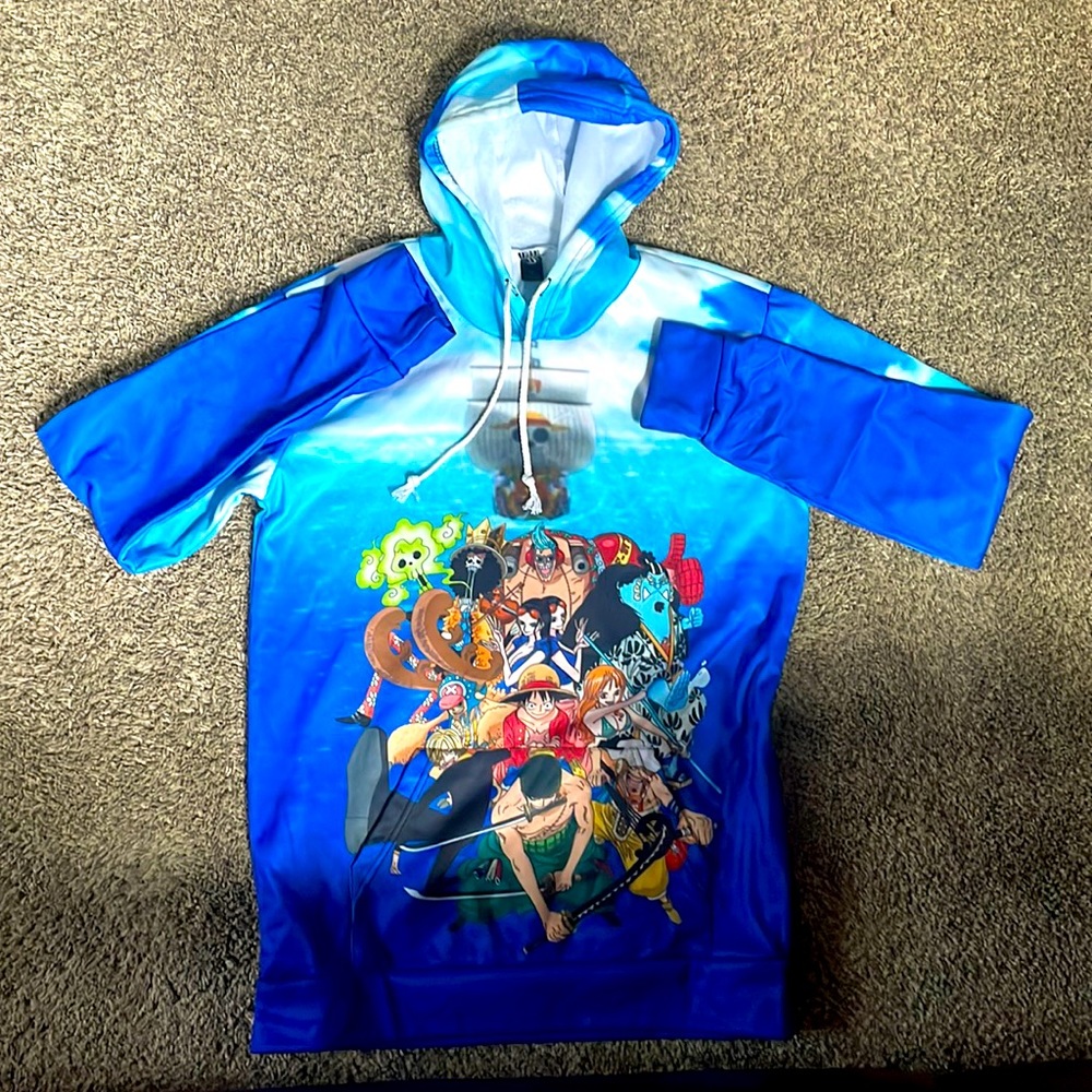 One Piece hoodie that includes all of the present straw hat crew. Post-time skip